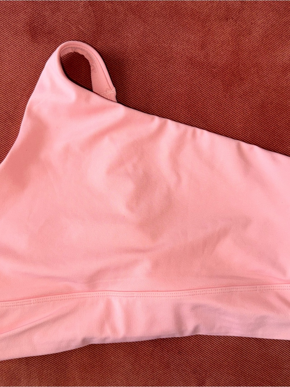 Athleta (XL) Pink One Shoulder Padded Sports Bra
